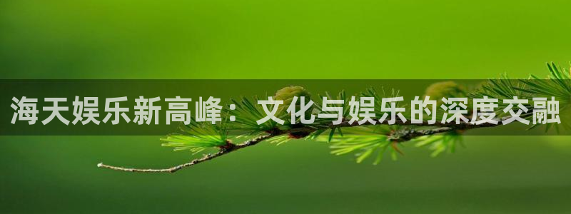 辉达娱乐体育注册代理：海天娱乐新高峰：文化与娱乐的深度交融